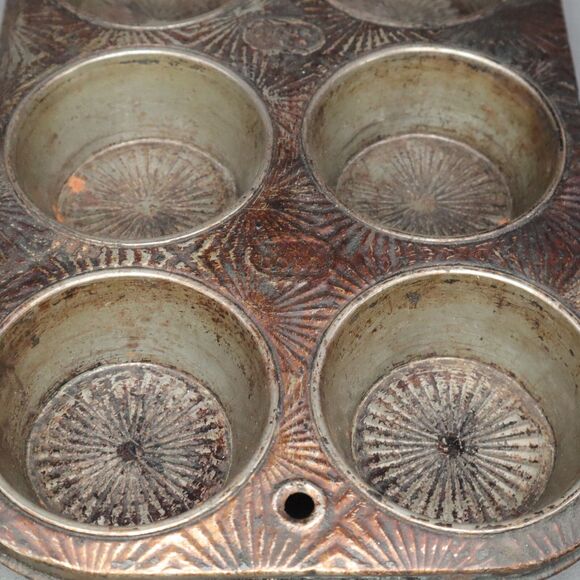 Muffin Pans Set of 3 EKCO (2) 8 count (1) 6 count Starburst Pattern Oven x - Picture 5 of 11
